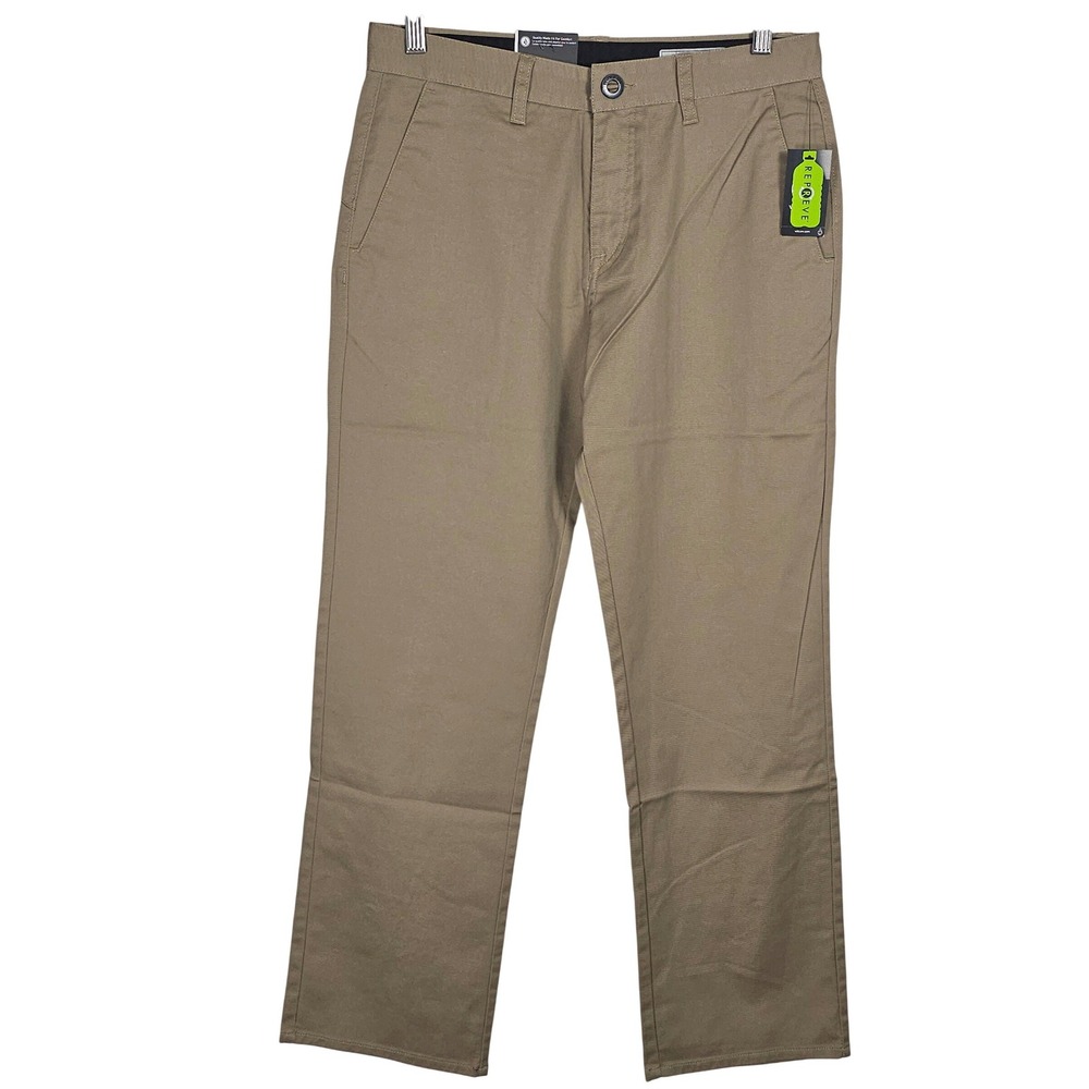 Volcom Frickin Regular Stretch Youth Chino Pants Khaki 29(18) School Classic NEW